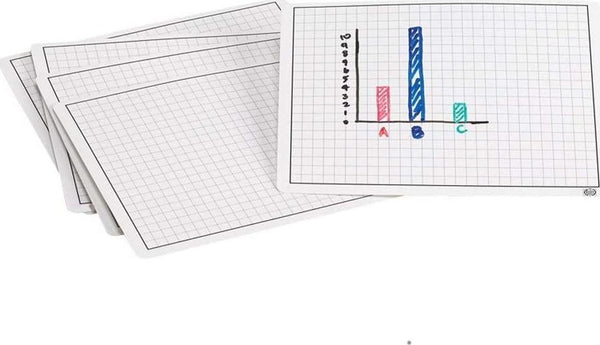 Didax Educational Resources Write and Wipe Graphing Mats-Set of 10 Board Set for Grades 3-8, 9 x 12 in, Plastic