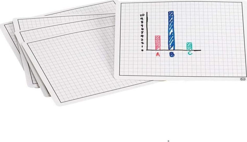 Didax Educational Resources Write and Wipe Graphing Mats-Set of 10 Board Set for Grades 3-8, 9 x 12 in, Plastic