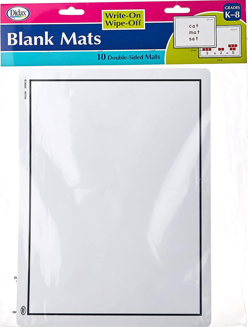 Didax Educational Resources Write-On/Wipe-Off Blank Mats Math Resource