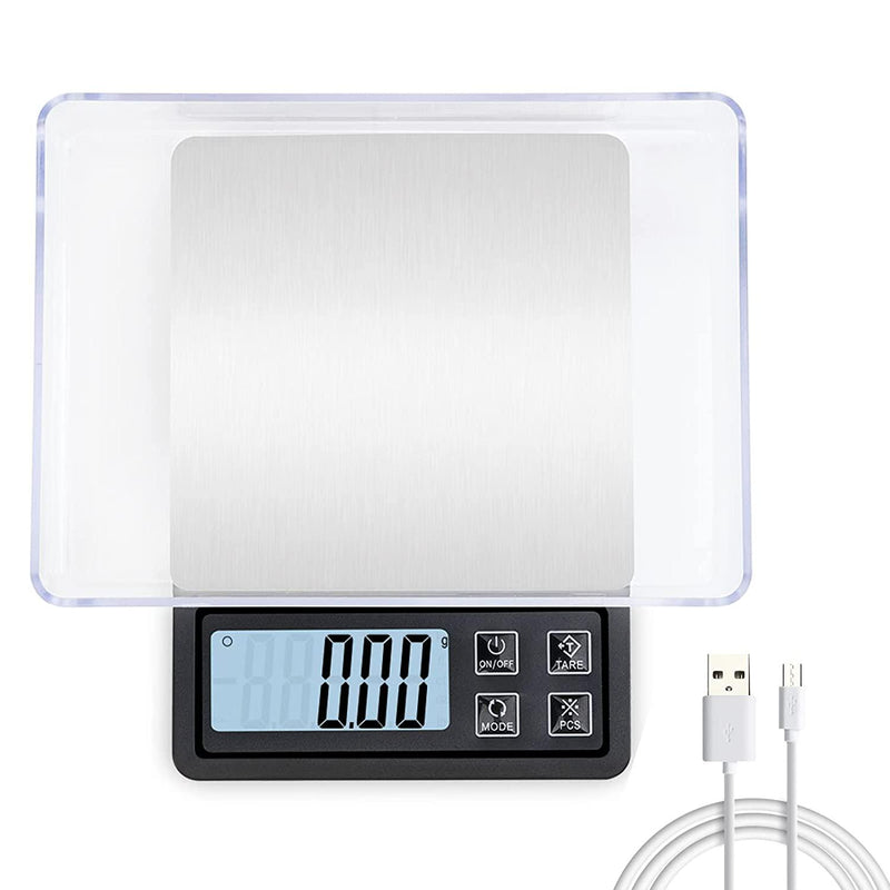 NEXT-SHINE Gram Scale, Digital Pocket Scale Portable Mini Size 500g x 0.01g  with Back-Lit LCD Display Stainless Steel Platform Grams Ounces for Coffee