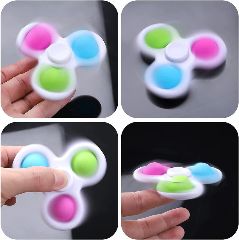 Dimple Fidget Toy Fidget Spinner Toy, Durable Bearing High Speed Spins Flipping Toy, Hand Spinner Stress Relief Sensory Hand Toy Mini Fidget Toy for Kids Adults 3 Colors