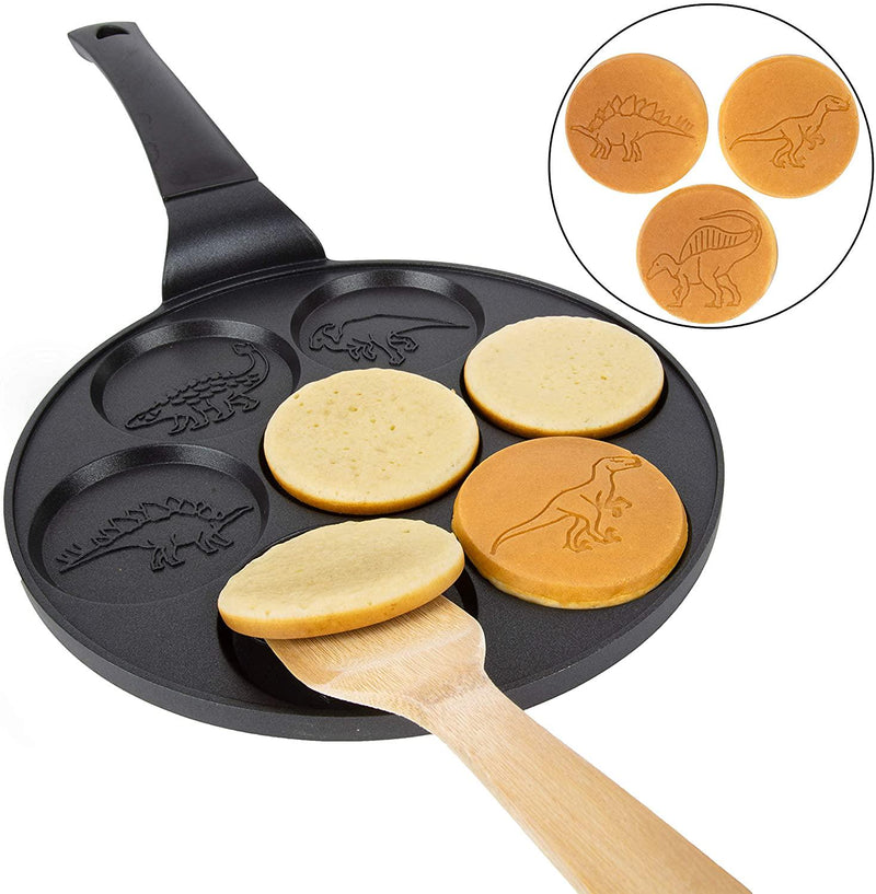 Dino Mini Pancake Pan - Make 7 Unique Flapjack Dinosaurs, Nonstick Pan Cake  Maker Griddle for Jurassic Fun & Easy Cleanup, Great for Family Breakfast