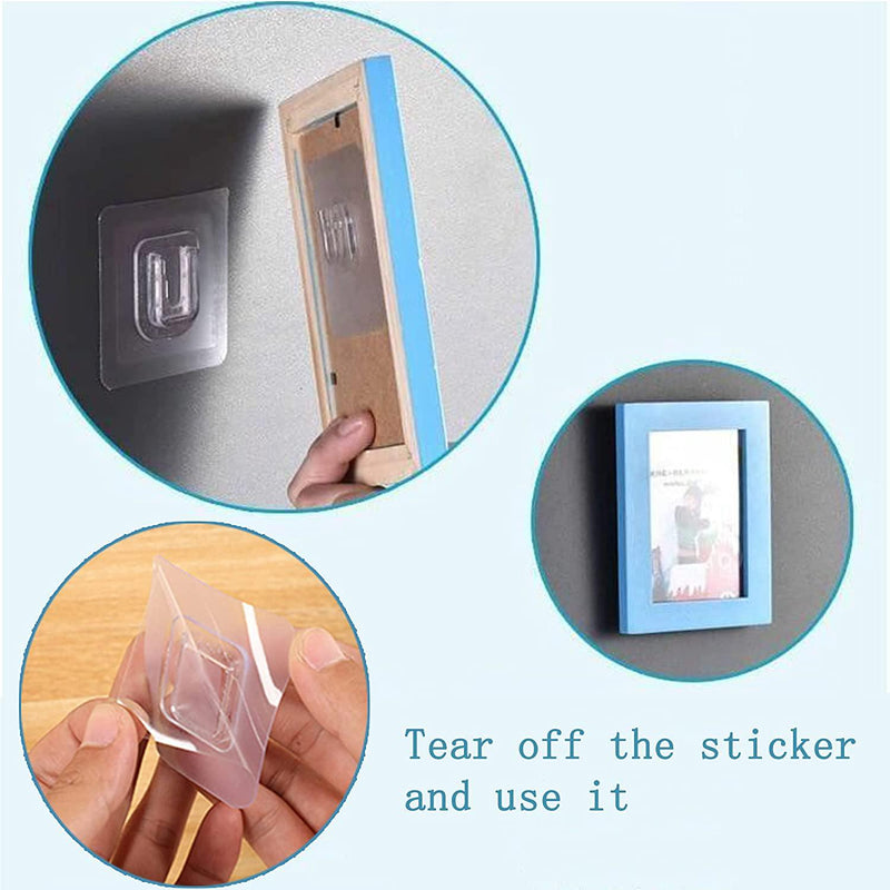 10 Pack Double Sided Adhesive Hooks Wall Hooks for Bathroom