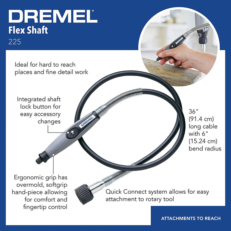 Dremel 225 Flex Shaft Attachment MultiPurpose Flexible Shaft Extension for Rotary Tools for Precision Work