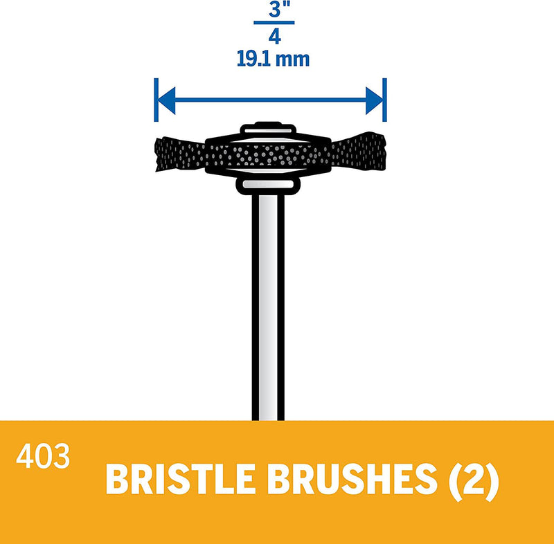 Dremel 403-02 Nylon Bristle Brushes (2 Pack), 3/4
