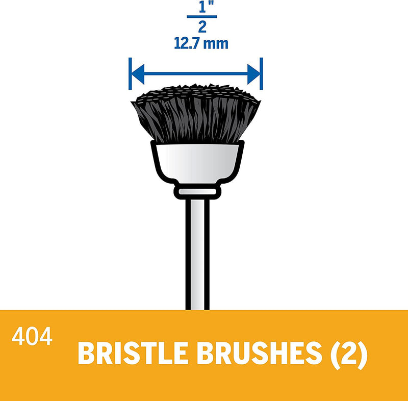 Dremel 404-02 Nylon Bristle Brushes (2 Pack), 1/2