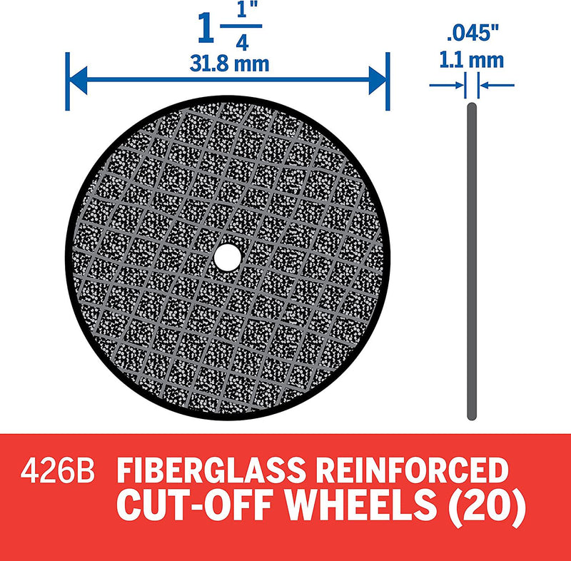 Dremel 426B 20 Piece 1-1/4-Inch Reinforced Rotary Tool Cut-Off Wheels