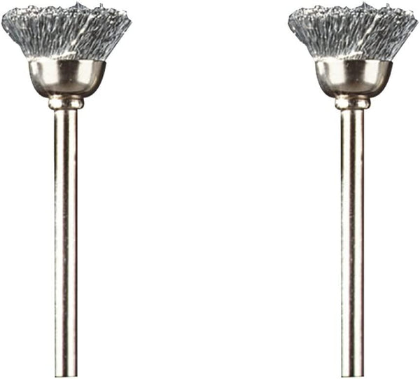 Dremel 442 Carbon Steel Brush Accessory Set, 2 Brushes (13 mm) for Cleaning and Removing Rust of Metal
