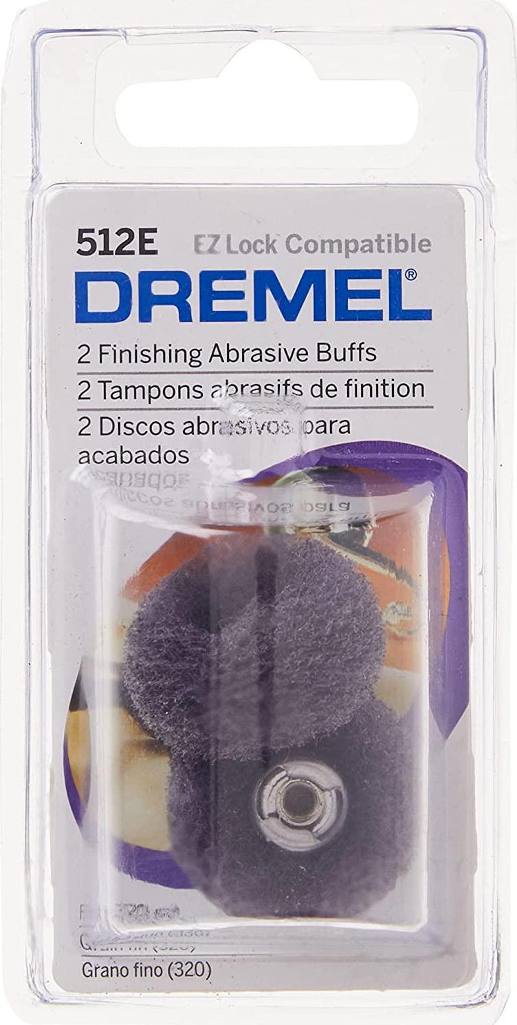 Dremel 512E EZ Lock Fine Grit Finishing Abrasive Buffs, Pack of 2