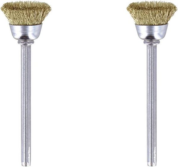 Dremel 536 Brass Brush Accessory Set, 2 Brushes (13 mm) for Cleaning Soft Metals Gold, Bronze or Copper