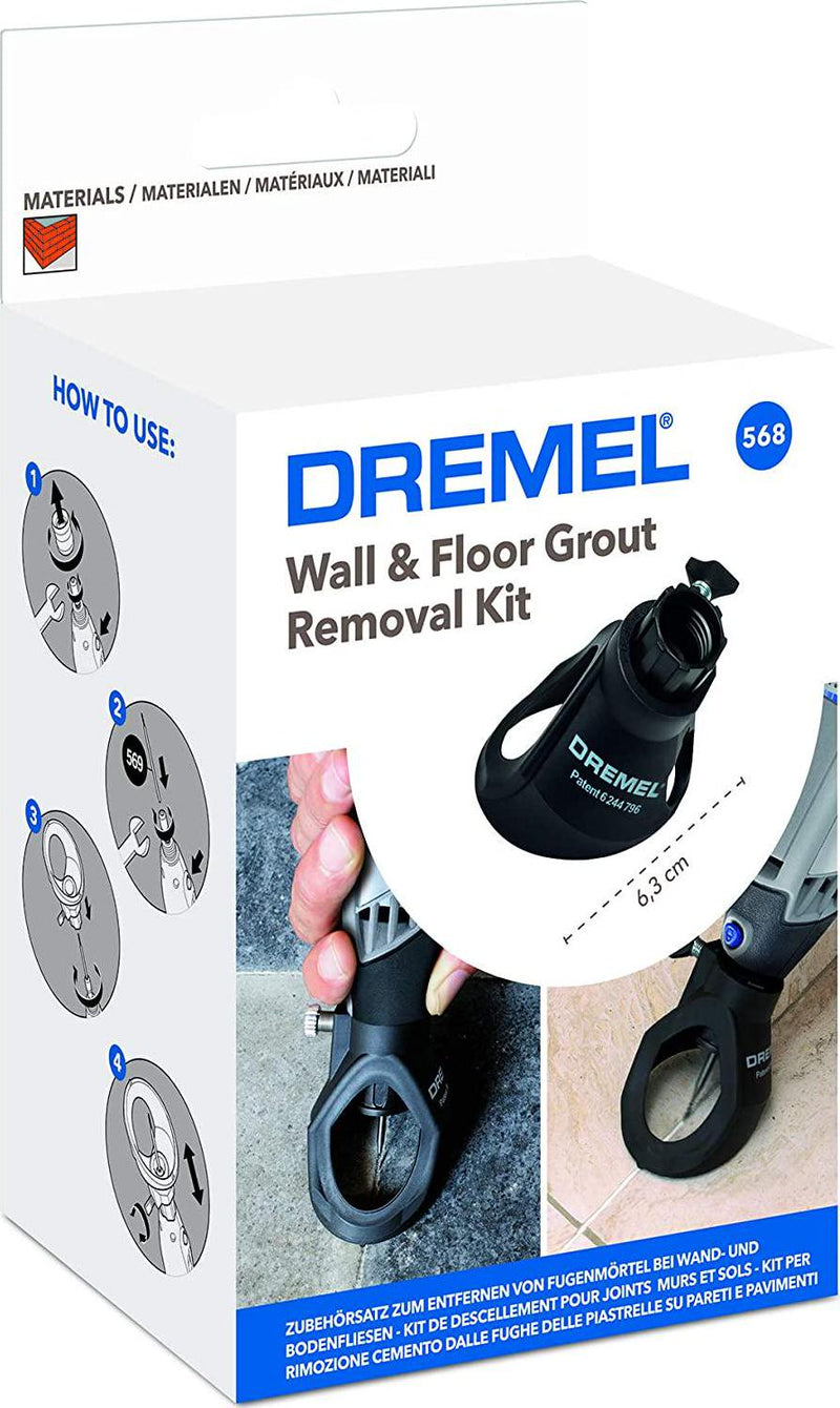 Dremel 568 Grout Removal Kit, Accessory Set with Angled Cutting Guide and Grout Removal Bit