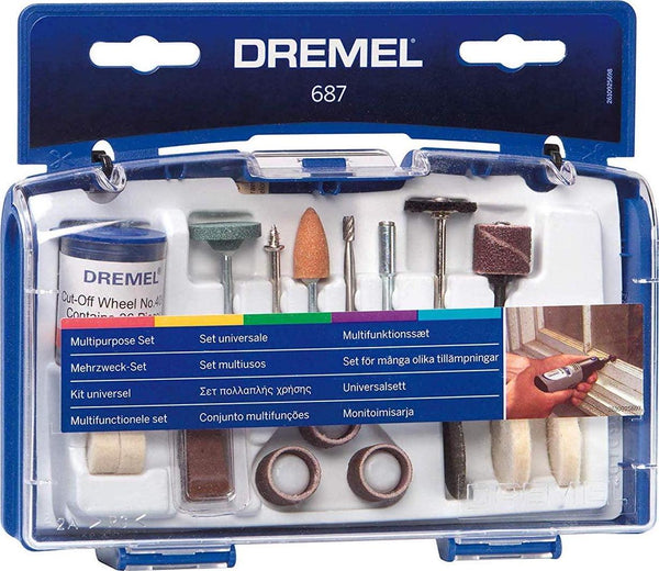 Dremel 687-01 52-Piece General Purpose Rotary Tool Accessory Kit With Case, Silver