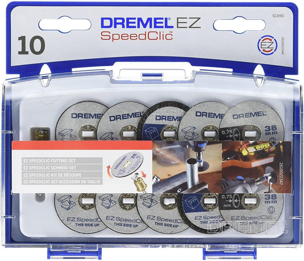 Dremel 690 EZ SpeedClic Cutting Wheels Accessory Kit with 10 Rotary Tool Saw and Cutting Discs