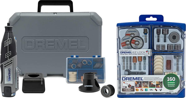Dremel 8220-1/28 12-Volt Max Cordless Rotary Tool With All-Purpose Rotary Accessory Kit, 160-Piece