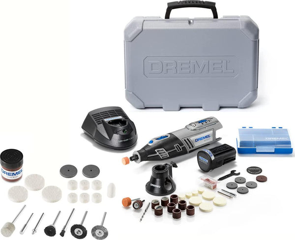 Dremel 8220 Cordless Rotary Tool 12V, with 1 Attachment 28 Accessories and Dremel 684 20Piece Cleaning and Polishing Kit Accessory Set with 2 Mandrels and Polishing Paste for Rotary Multi Tool