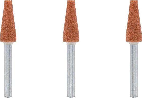 Dremel 953 Aluminium Oxide Grinding Stones Accessory Set, 3 Cone-shaped Grinding Stones for Grinding and Sharpening Metals (6,4 mm)