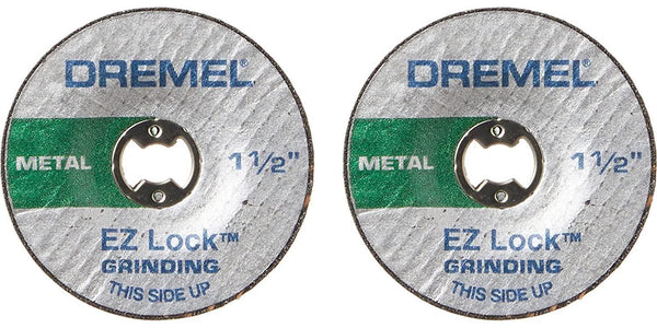 Dremel EZ541 EZ Lock Grinding Wheels Accessory Set, 2 Reinforced Grinding Wheels for Grinding and Sharpening Metals