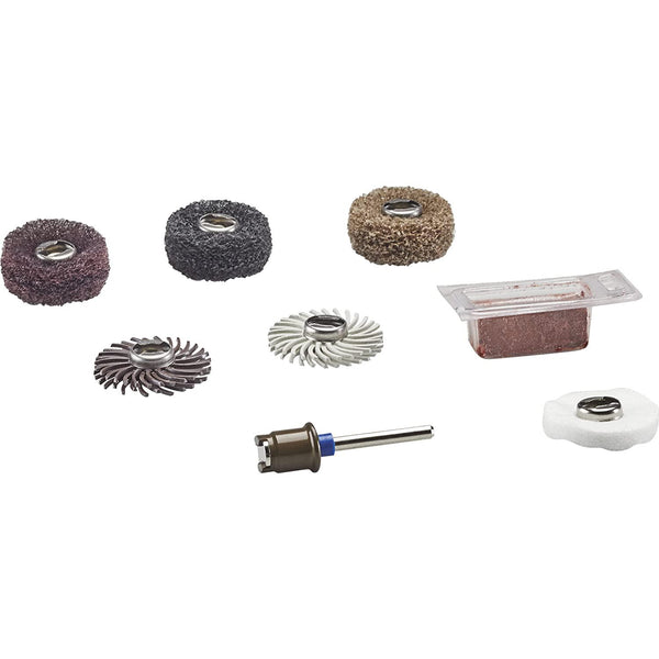 Dremel EZ726-01 EZ Lock Sanding and Polishing Rotary Accessories Kit, 8-Piece Assorted Set - Ideal for for Light Sanding, Detail Cleaning, or Polishing Materials
