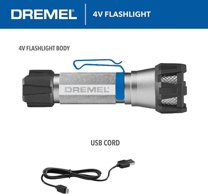 Dremel HSFL-01 4V USB Rechargeable Cordless Flashlight with 500 Lumens and 3 Light Modes