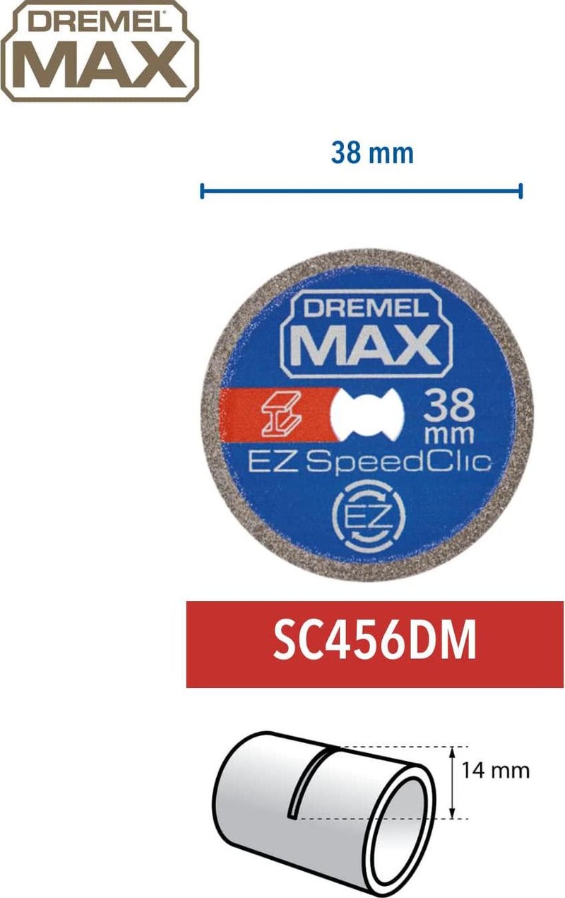 Dremel MAX High Performance Cutting Wheel (SC456DM) Metal Cutting Disc with EZ SpeedClic System, 38mm, Max Life Durability