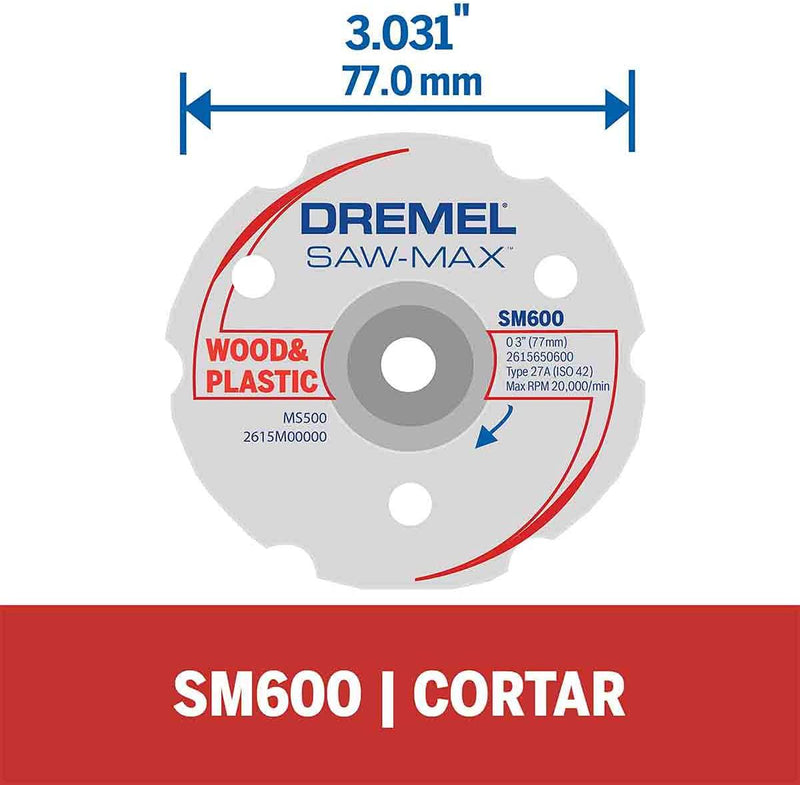 Dremel SM600 3-Inch Wood and Plastic Flush Cut Carbide Wheel