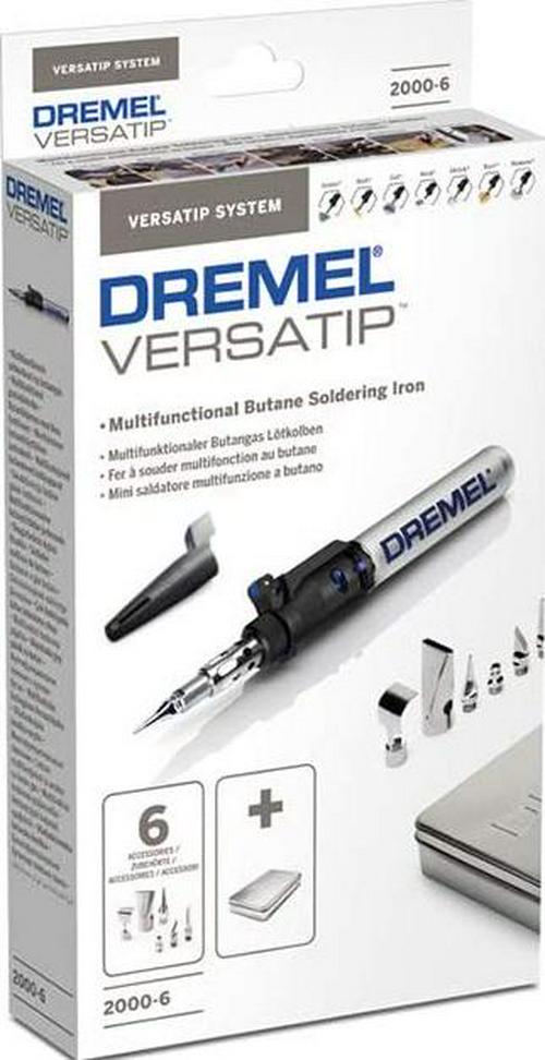 Dremel Versatip 2000 Butane Gas Soldering Iron Kit (With 6 Interchangeable Pen Tips for Welding, Wood Burning, Pyrography, Jewellery Making, Arts and Crafts)