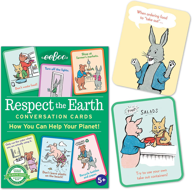 EEBOO Respect The Earth Responsibility Flash Cards, 1 EA