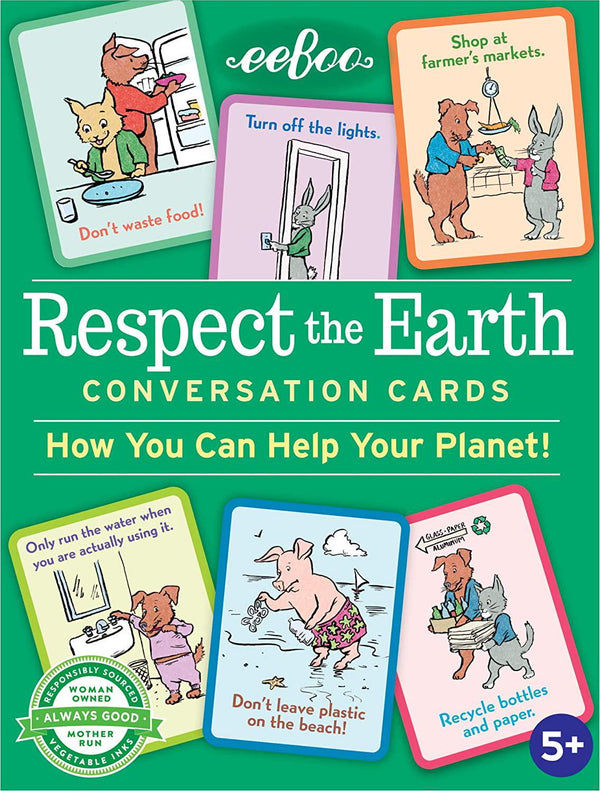 EEBOO Respect The Earth Responsibility Flash Cards, 1 EA