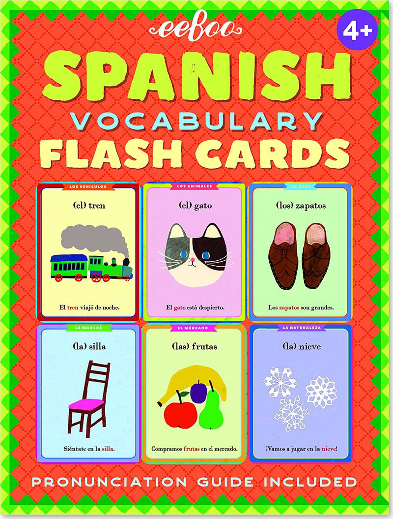 EEBOO Spanish Flash Cards, 1 EA