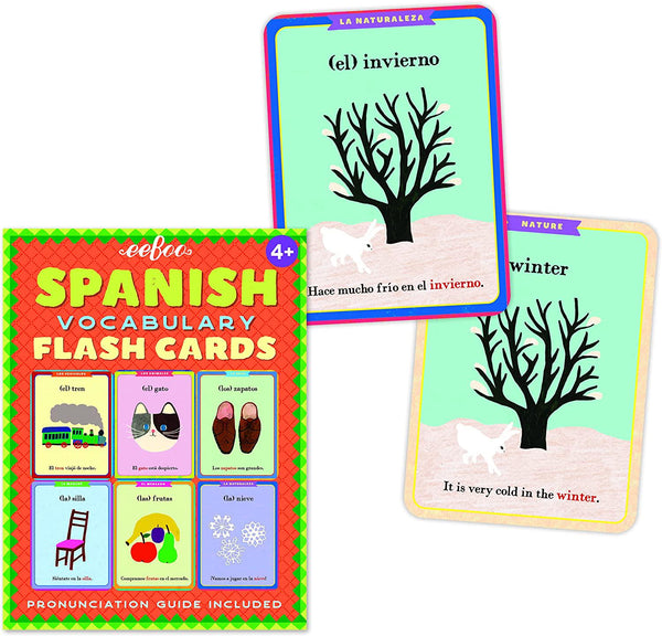 EEBOO Spanish Flash Cards, 1 EA