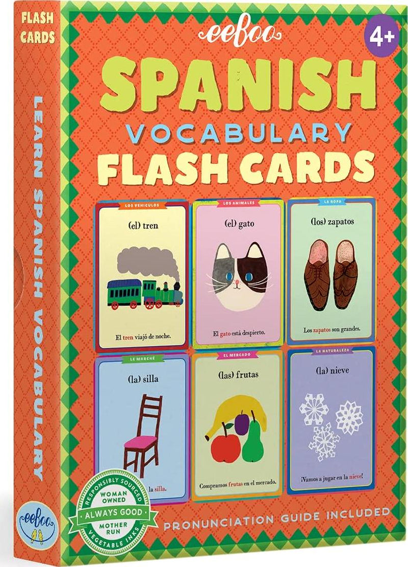 EEBOO Spanish Flash Cards, 1 EA