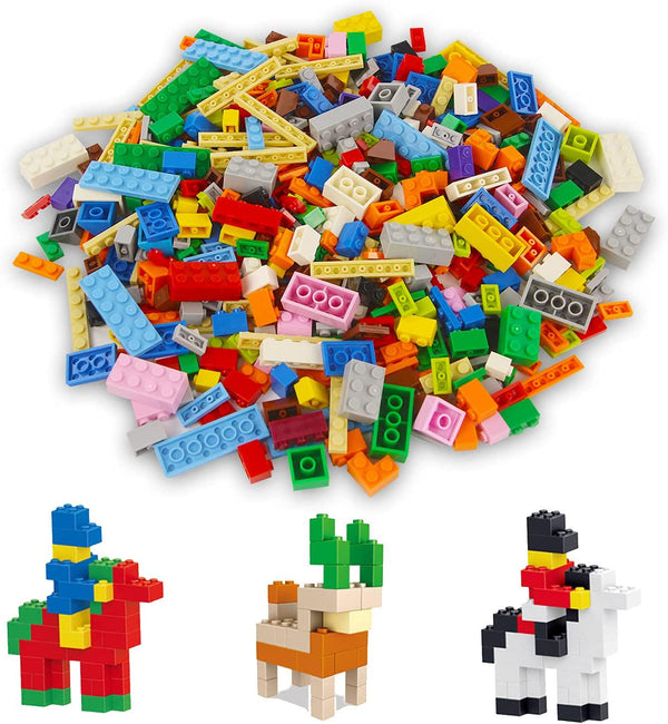 EKIND 1000 Pieces Classic Building Bricks Set - 12 Different Shapes and Sizes - Regular Colors - Compatible with All Major Brands (Set A)