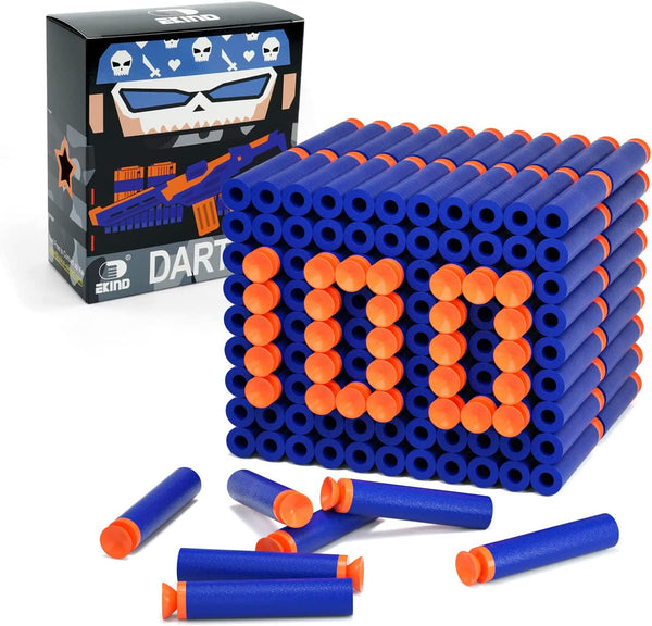 EKIND 100 Pcs Suction Darts Refill Pack Foam Bullet Compatible for NERF N-Strike Series Blaster (Blue)