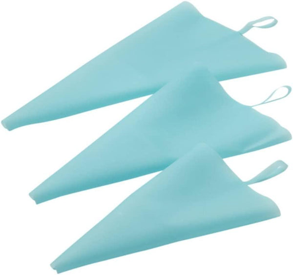 EKIND 3-Piece Reusable Silicon Cake Pastry Bag Cream Icing Piping Bag Cake Decorating Bags Tools Set (3 in 1 S/M/L)