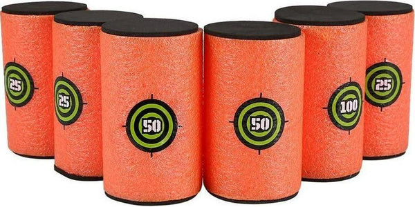 EKIND Large Size 6 Pcs Foam Can Target Compatible for Nerf Elite Series Blasters and Target Games