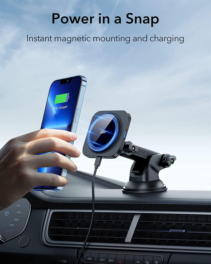 ESR HaloLock Dashboard Magnetic Wireless Car Charger Compatible for iP