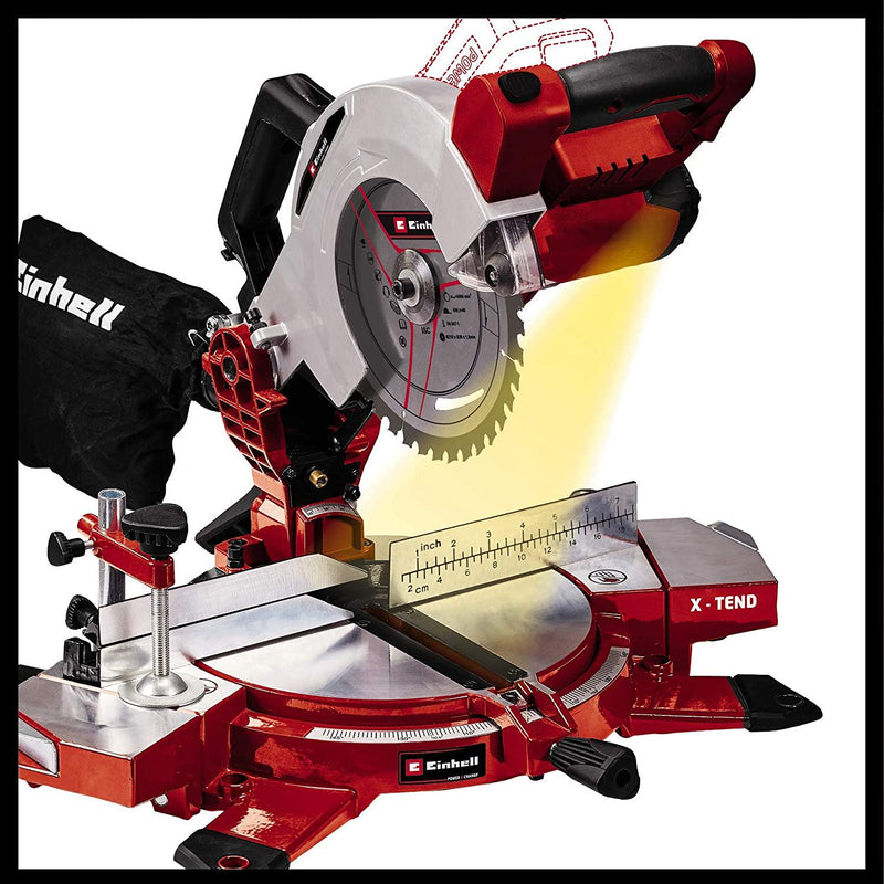 Einhell 4300890 TE-MS 18/210 Li Solo 18V Mitre Saw Solo - Supplied without Battery and Charger, Red, 30.5 cm*54.0 cm*36.1 cm