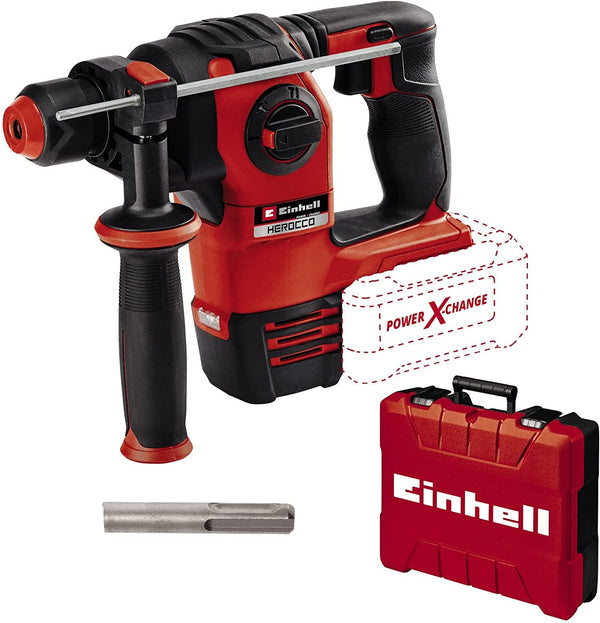 Einhell 4513900 Power X-Change 18V Cordless Rotary Hammer Drill | Herocco Brushless SDS Plus - Drilling, Impact Drilling, Screwing and Chiselling Functions, 10.0 cm*27.5 cm*20.8 cm