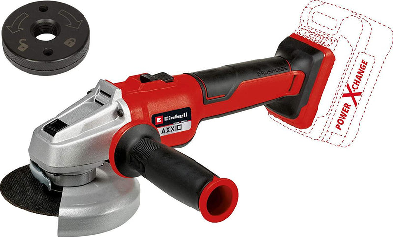 Einhell AXXIO 18/125 Q Power X-Change Cordless Angle Grinder (18 V, Li-Ion, 125 mm Disc Diameter, Brushless Motor, No Battery and Charger, No Cutting Disc)