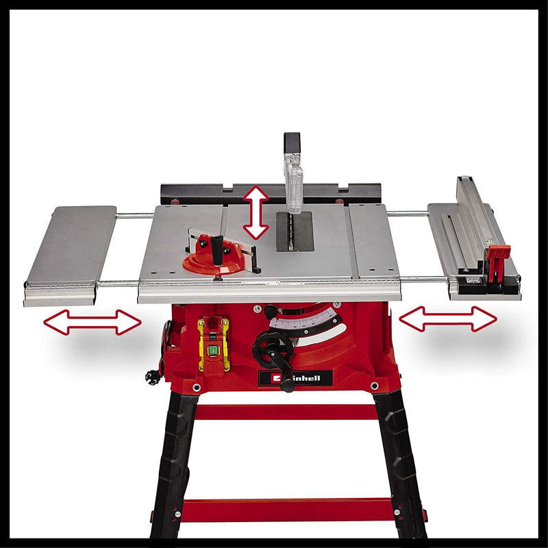 Einhell TC-TS 2225 U Table Saw With Base Frame | Single Bevel Circular Saw (To 45°), Angle Stop (+/- 60°) For Mitre Cuts, Dust Extraction | 2200W Circular Bench Saw With Stand For Woodworking