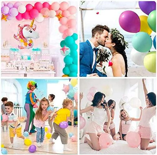 Electric Air Balloon Pump, Portable Balloon Inflator with 90 PCS Macaron Balloons, Tying Tools, 20 Flower Clips, Tape Strip and Dot Glues Balloon Blower for Garland Party Birthday Wedding Decorations