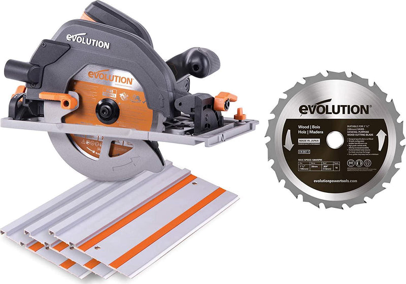 Evolution Power Tools R185CCSX Multi-Material Circular Saw, 185 mm, (230 V) with Additional GW185TCT-18 Blade
