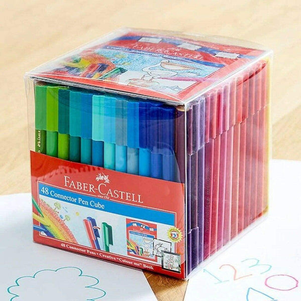 Faber Castell 48 Pack Texters Connector Pens Art Drawing Texta Colouring Kids