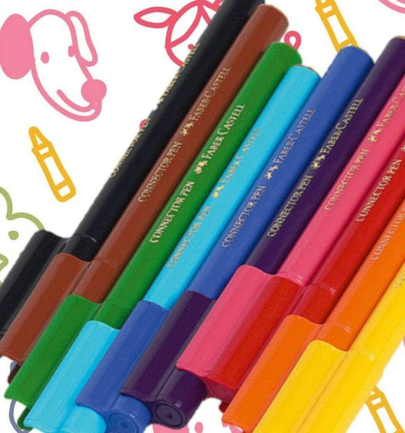 Faber Castell 48 Pack Texters Connector Pens Art Drawing Texta Colouring Kids