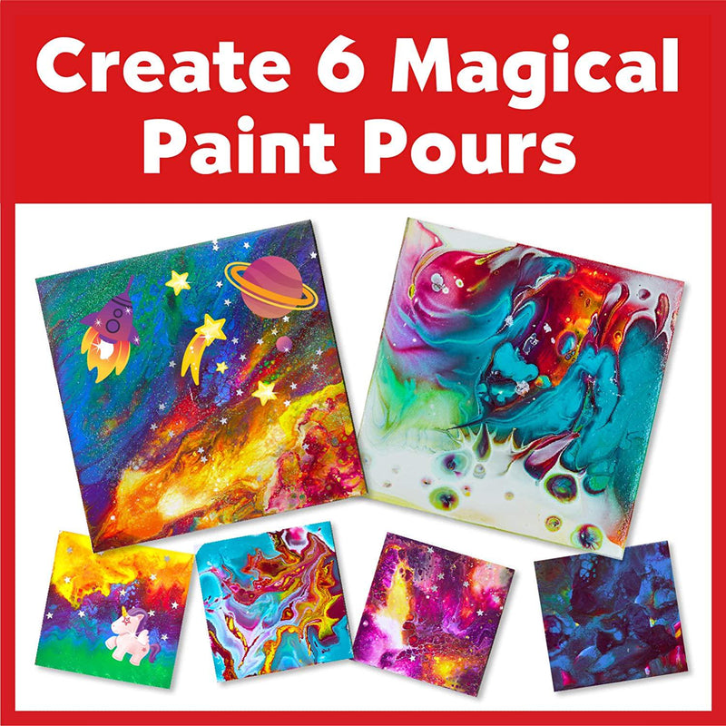 Faber-Castell Do Art Paint Pour Studio - No Mix Acrylic Paint Pouring Set for Kids - Makes 6 Fluid Art Projects, Multi (FC14342)