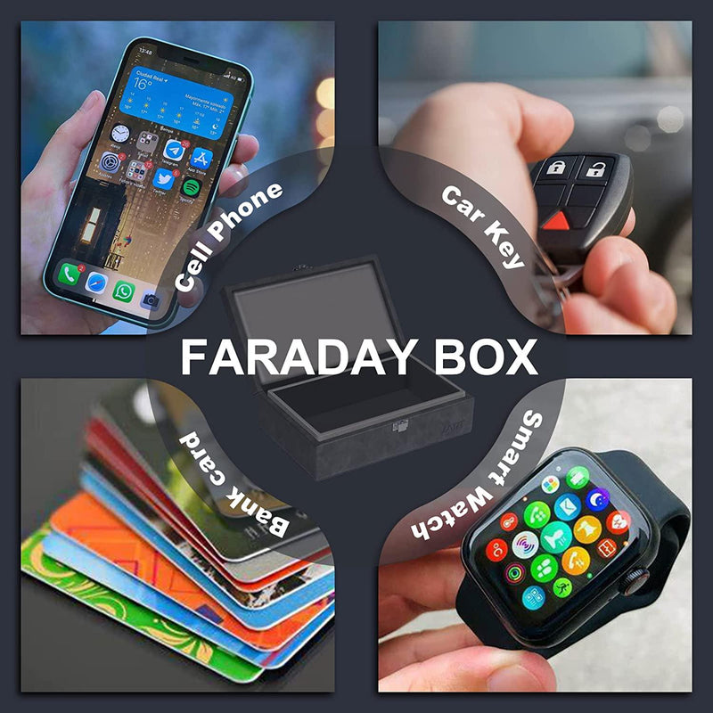 Faraday Box for Car Keys, Extra Large Car Key Signal Blocker Box with pouch RFID Key Box Car Key Safe Box, Anti Theft Keyless Car Key Signal Blocker Box - Grey