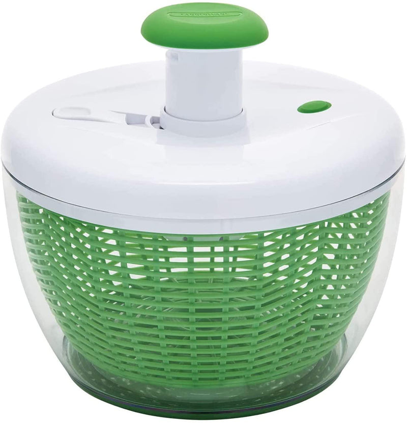 Farberware Easy to use pro Pump Spinner with Bowl, Colander and Built in draining System for Fresh, Crisp, Clean Salad and Produce, Large 6.6 Quart, Green