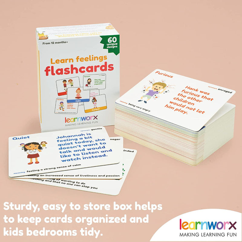 Feeling Flash Cards for Toddlers - 60 Unique Feeling Cards For Toddler and Kids - Learn Emotions and Feelings Flashcards