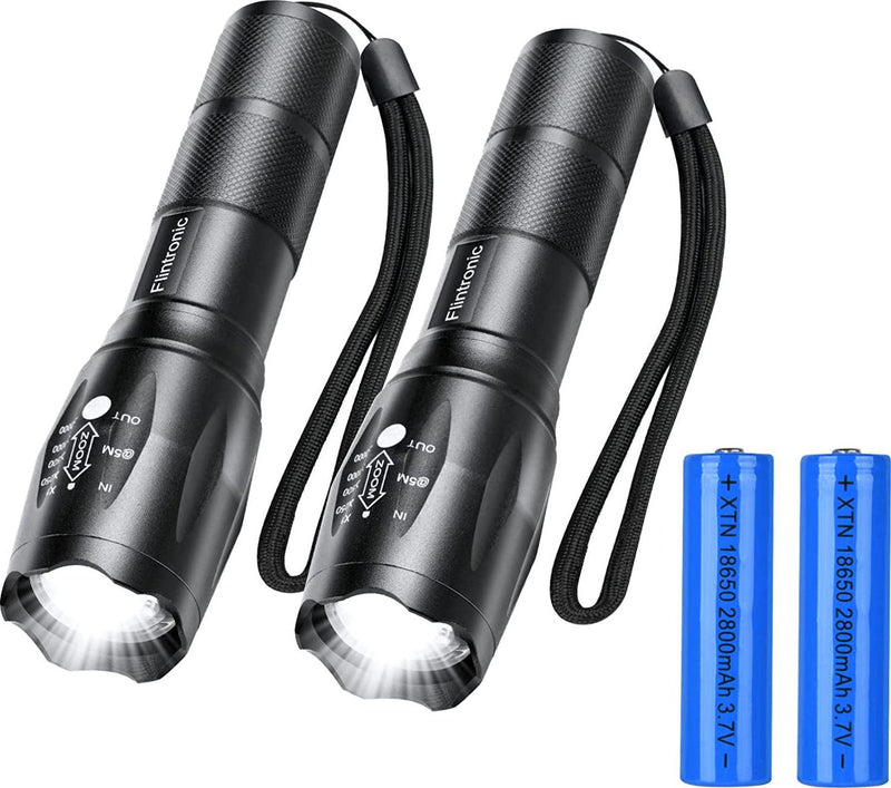 Flintronic LED Torch Flashlight, 2PCS Mini Pocket Torch, Adjustable Fo