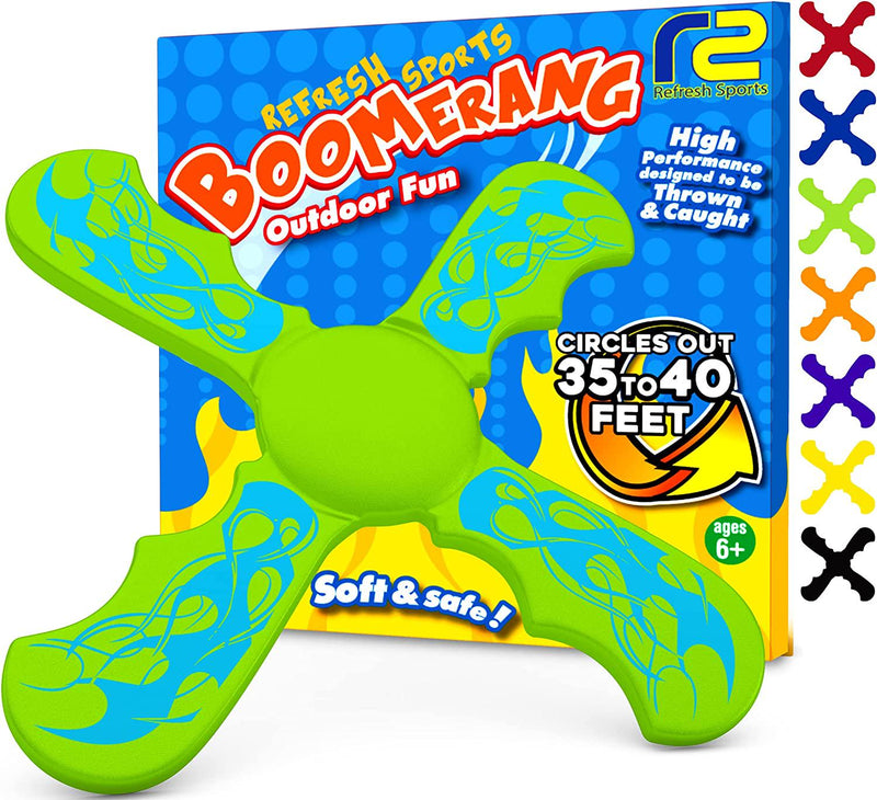 Boomerang Kids Outdoor Frisbee - Soft Toy Boomerangs Gifts for Boys 8-12 &  Girls